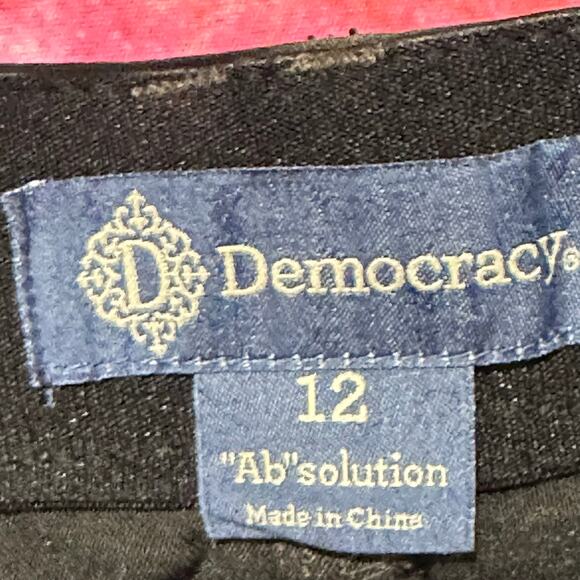 Democracy Womens Size 12 Waist Elastic Ab Solution Brown Pull On Jeans Comfort - Picture 5 of 6